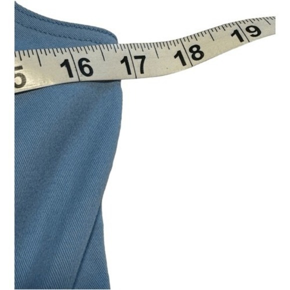 Color Me Courtney Denim Look Button Front Square Neck Fit Flare Dress Size 6 - Picture 5 of 8